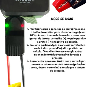 CARGA DE BATERIA + BOMBA DE AR PORTÁTIL + LANTERNA [3 em 1]