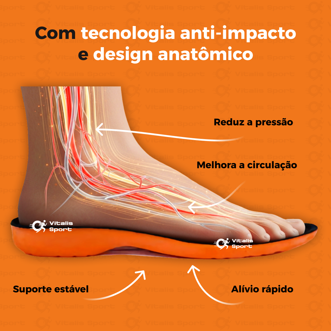 KIT 2 Pares de Palmilha Ortopédica de Gel P.U - Vitalis Sport™