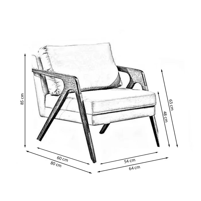 Kit 2 Poltronas Decorativa Luxo Linho Bege Claro madeira maciça