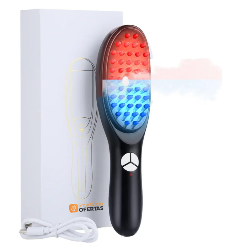 Escova Smarts Terapia- LED Anti-queda 4 em 1 para Crescimento Capilar